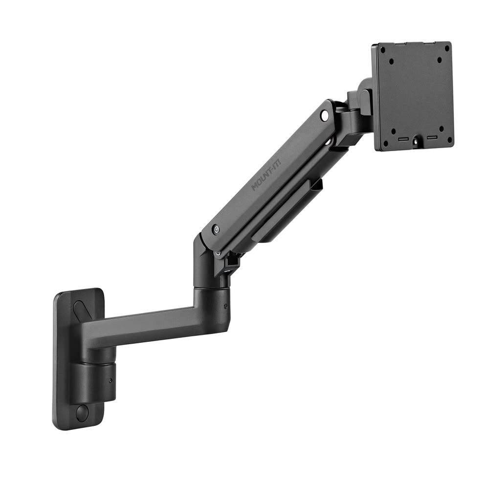 Full Motion Gas Spring Monitor Wall Mount – Adjustable Arm for 13"–32" Screens, Black