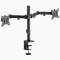 Dual Monitor Desk Mount – Adjustable Articulating Arms for 13"–30" Screens, Black