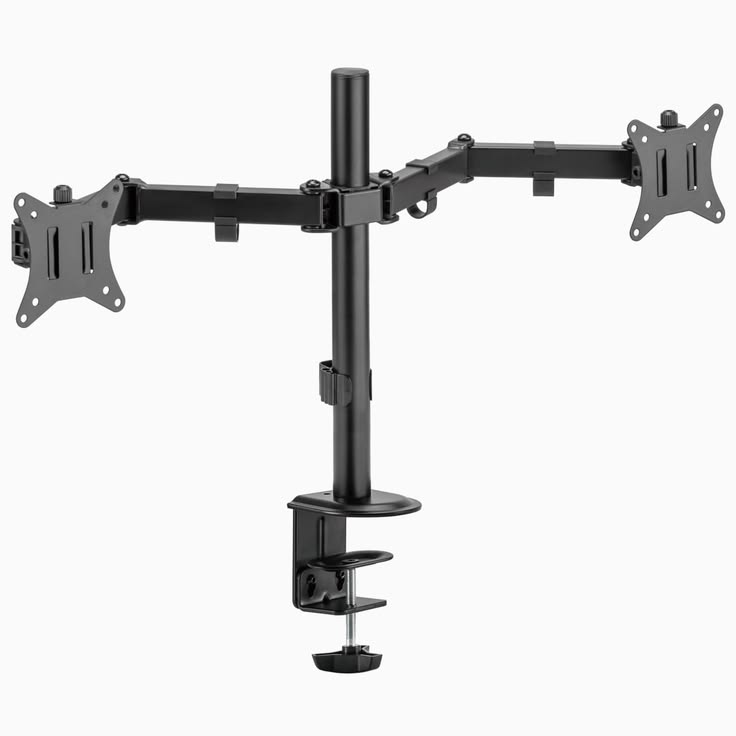 Dual Monitor Desk Mount – Adjustable Articulating Arms for 13"–30" Screens, Black