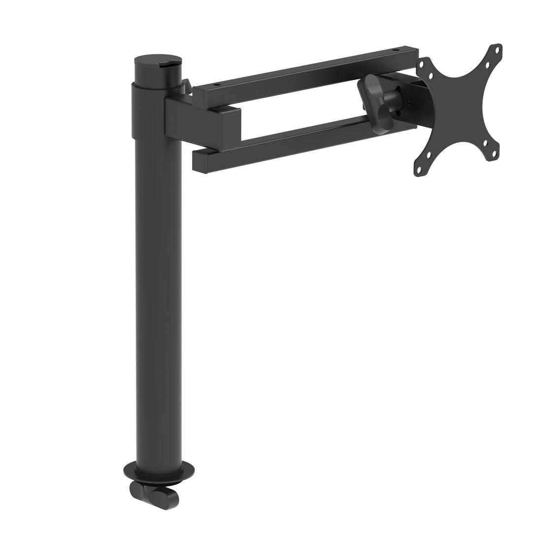 Height Adjustable Single Monitor Desk Mount – Articulating Arm for 17"–30" Screens, Black