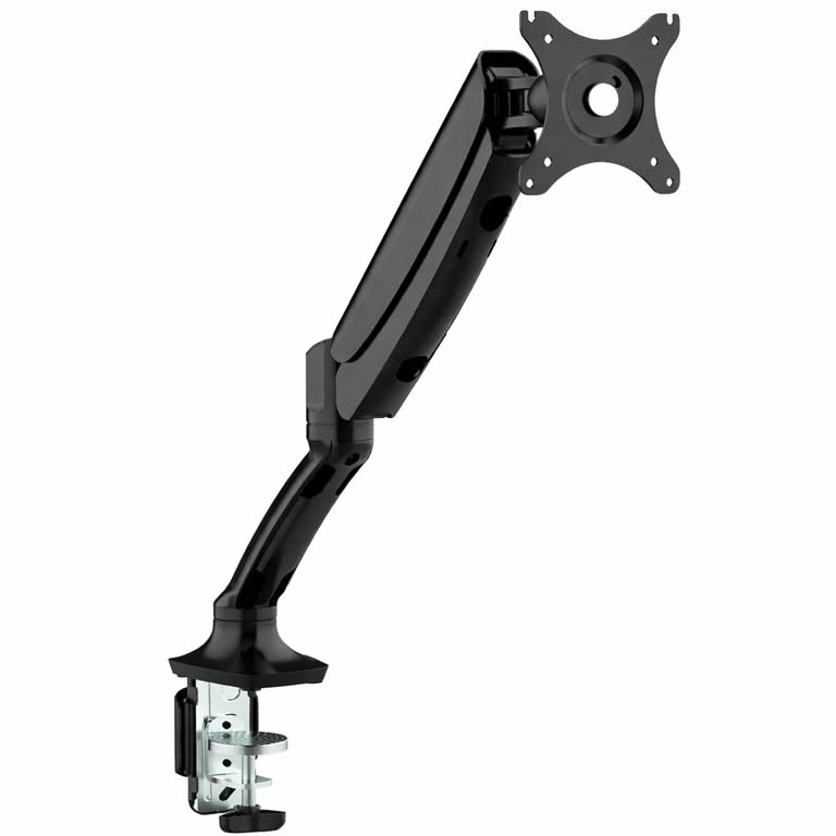 Single Monitor Spring Arm Desk Mount – Full Motion Adjustable Stand for 15"–32" Screens, Black